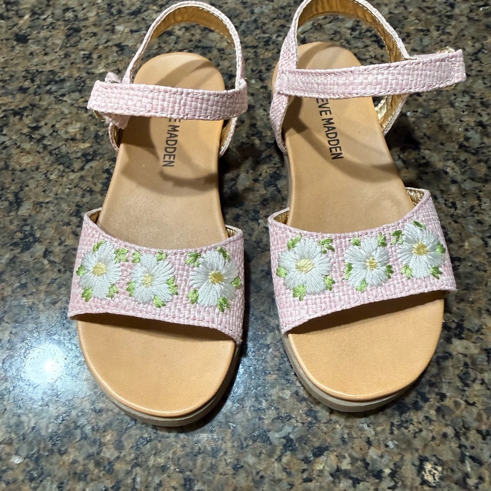 Steve Madden Pink Sandals with Floral Design